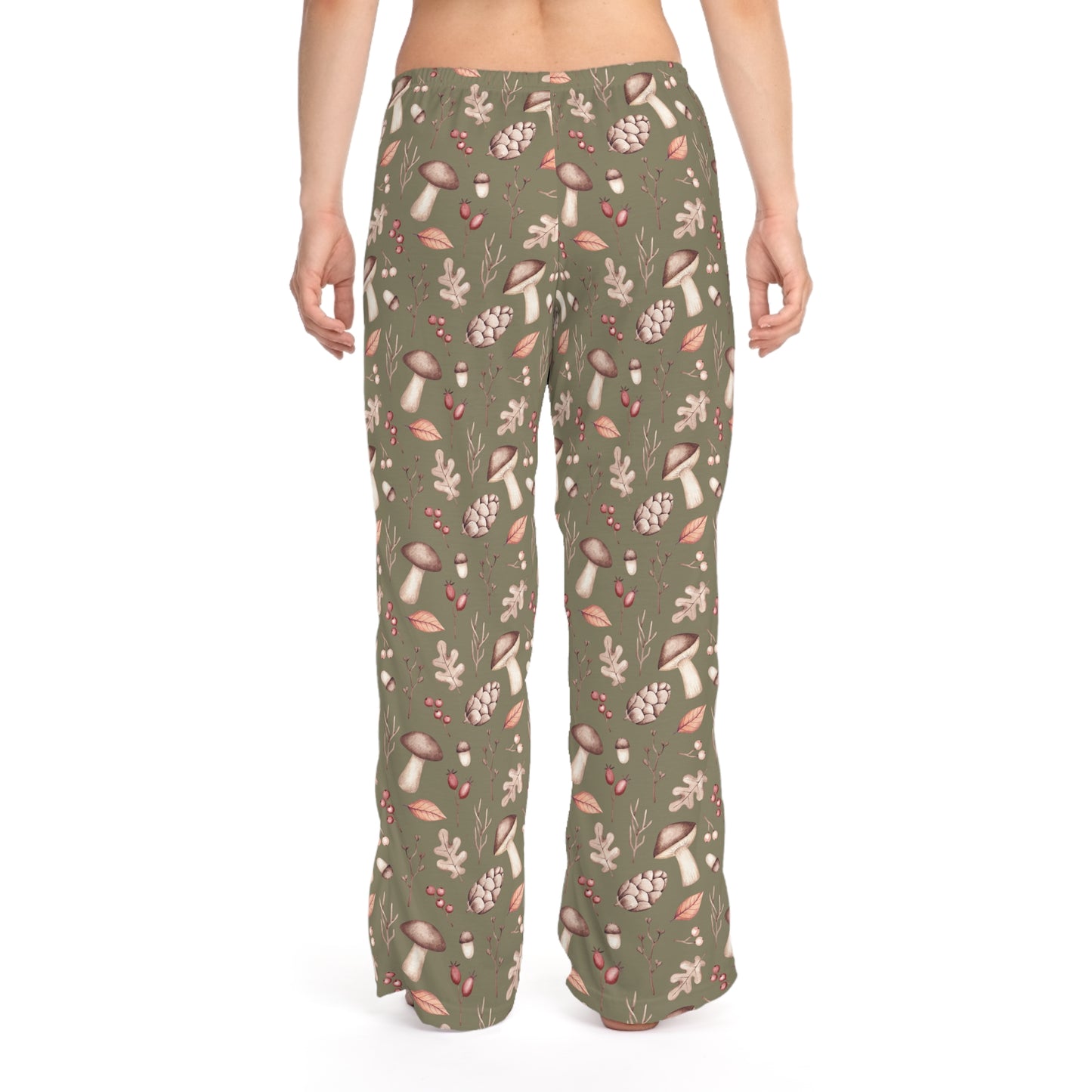 Women's Pyjama Pants, Mushrooms and Acorns, Sleepwear Bottoms