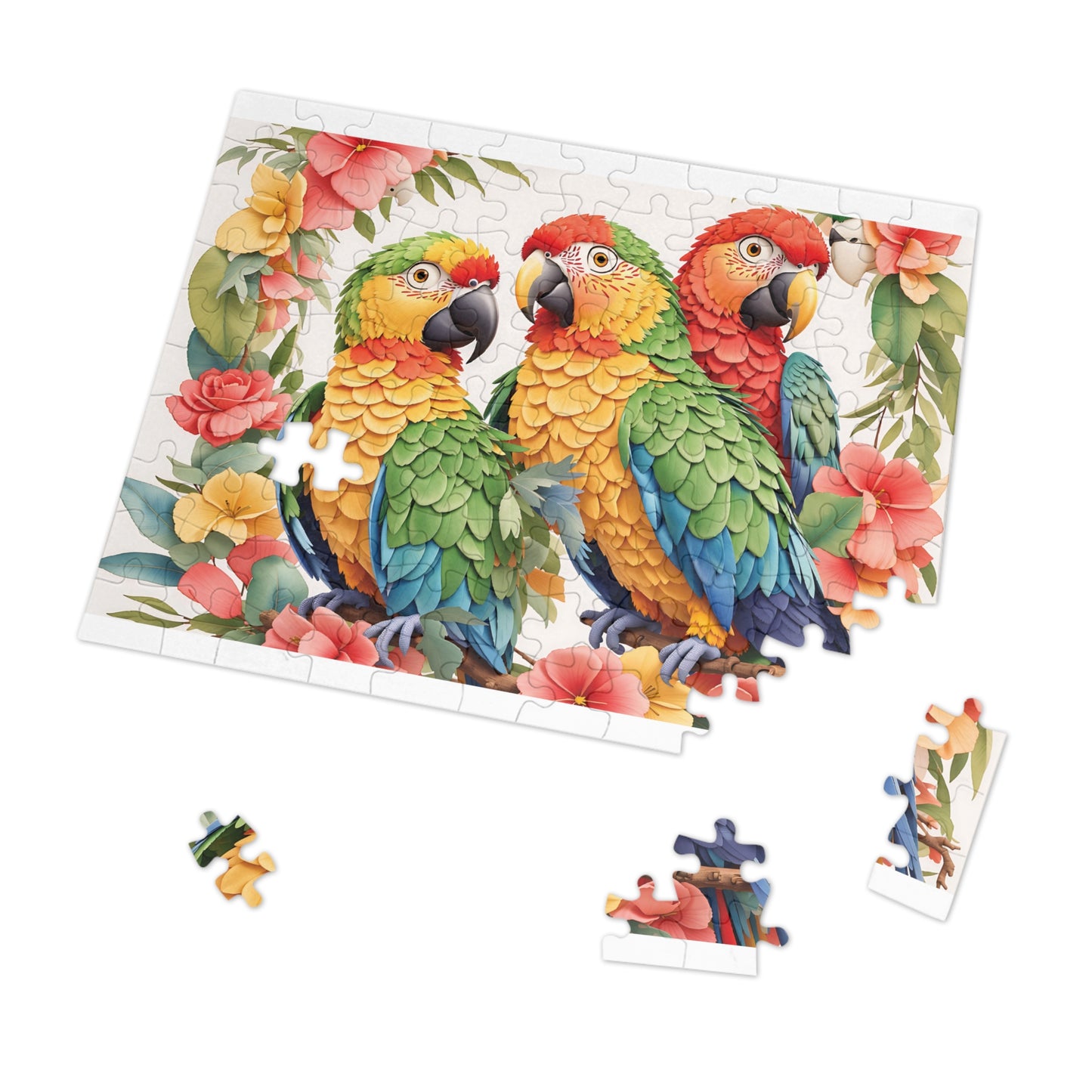 Jigsaw Puzzle, Parrots, Personalised/Non-Personalised (30, 110, 252, 500,1000-Piece)