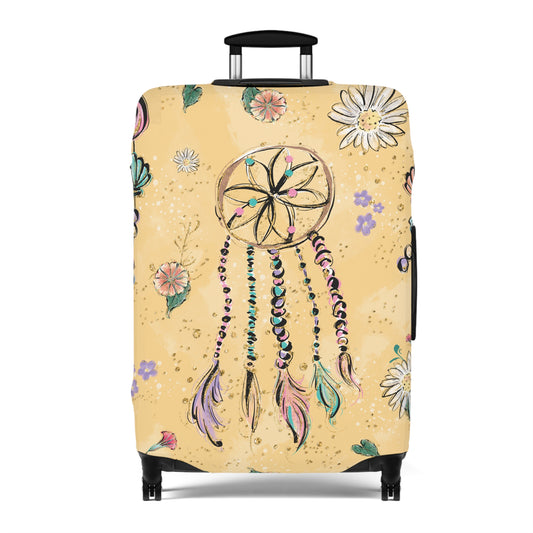 Luggage Cover, Yellow Dreamcatcher