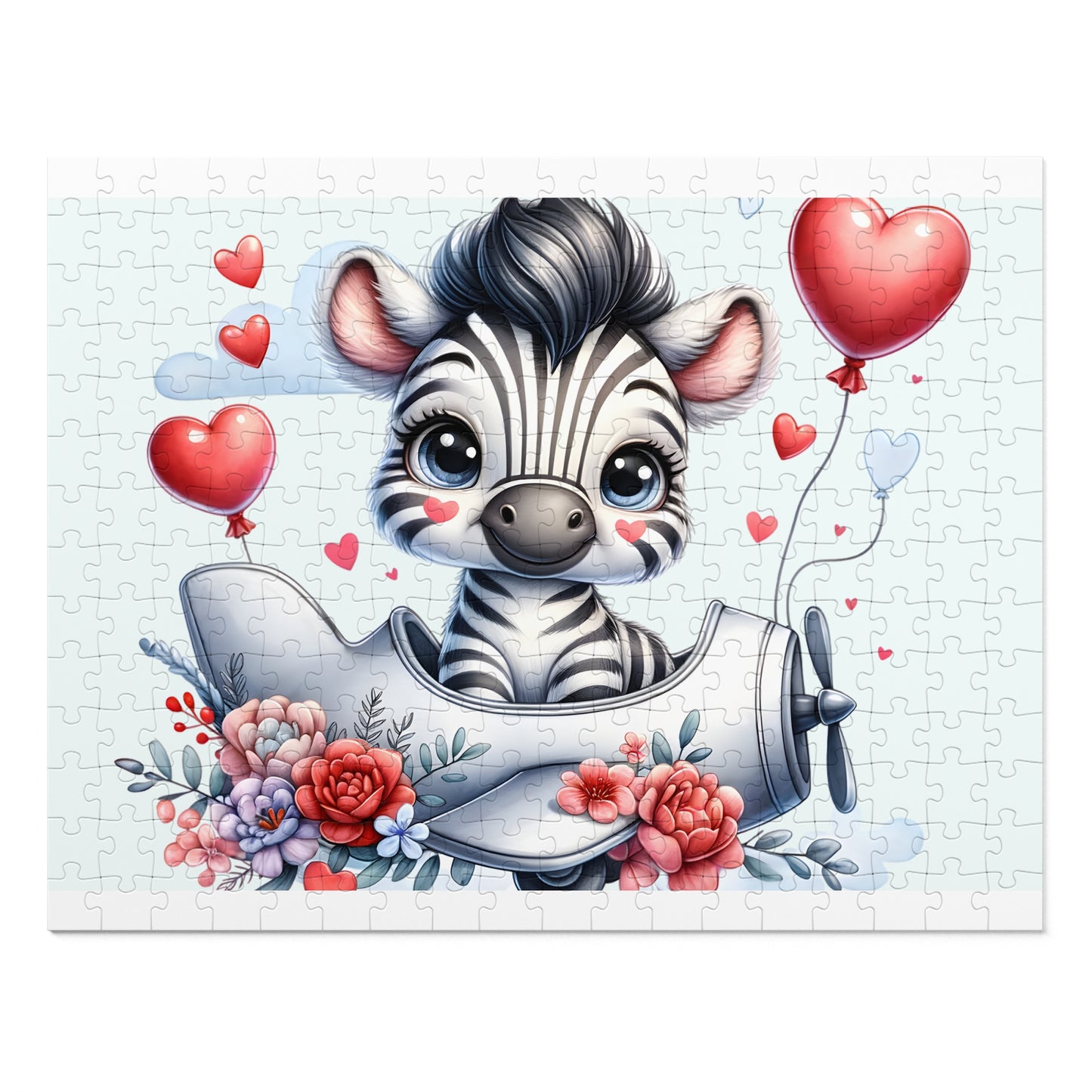 Jigsaw Puzzle, Zebra in Plane, Personalised/Non-Personalised (30, 110, 252, 500,1000-Piece)