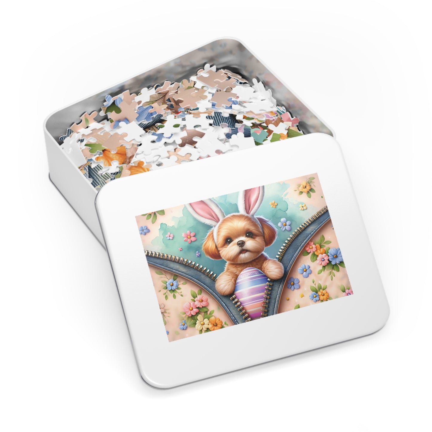 Jigsaw Puzzle, Easter, Dog with Bunny Ears, Personalised/Non-Personalised (30, 110, 252, 500,1000-Piece) Awd-1309