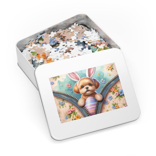 Jigsaw Puzzle, Easter, Dog with Bunny Ears, Personalised/Non-Personalised (30, 110, 252, 500,1000-Piece) Awd-1309