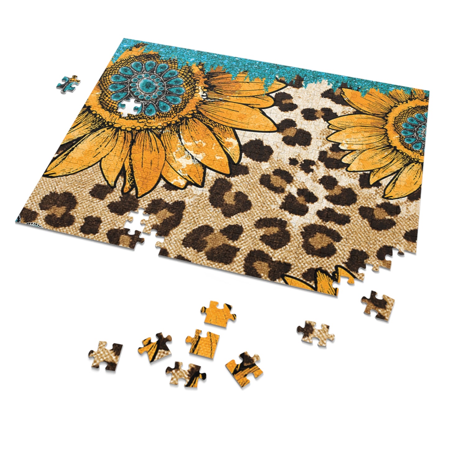 Puzzle, Western, Sunflowers, Personalised/Non-Personalised (30, 110, 252, 500,1000-Piece) awd-604