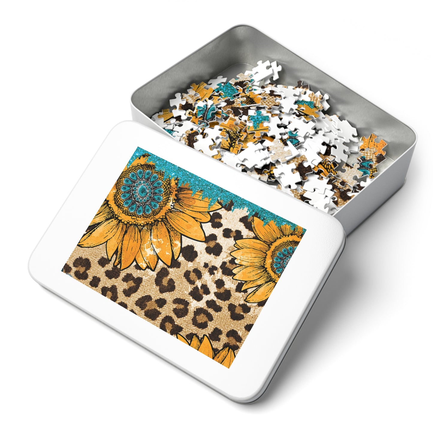 Puzzle, Western, Sunflowers, Personalised/Non-Personalised (30, 110, 252, 500,1000-Piece) awd-604