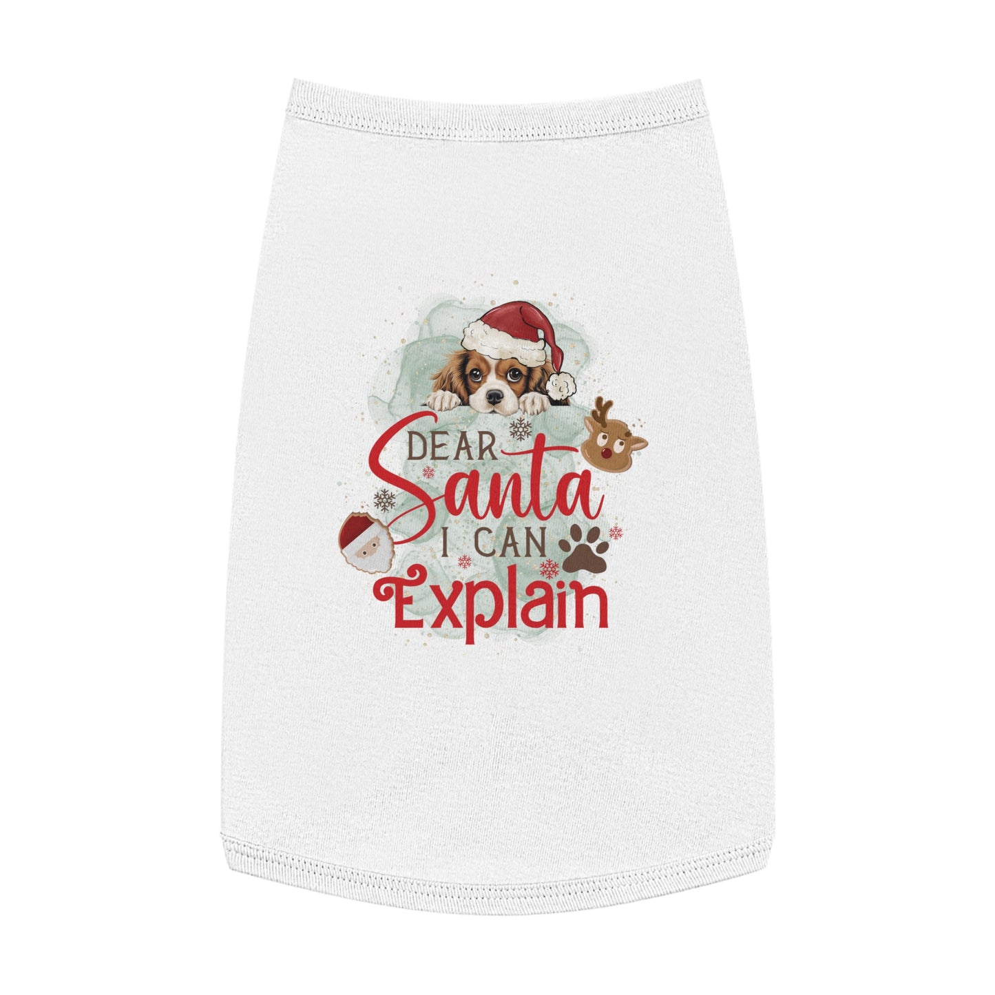 Pet Tank Top, Santa I Can Explain, Christmas Pet Tank Top