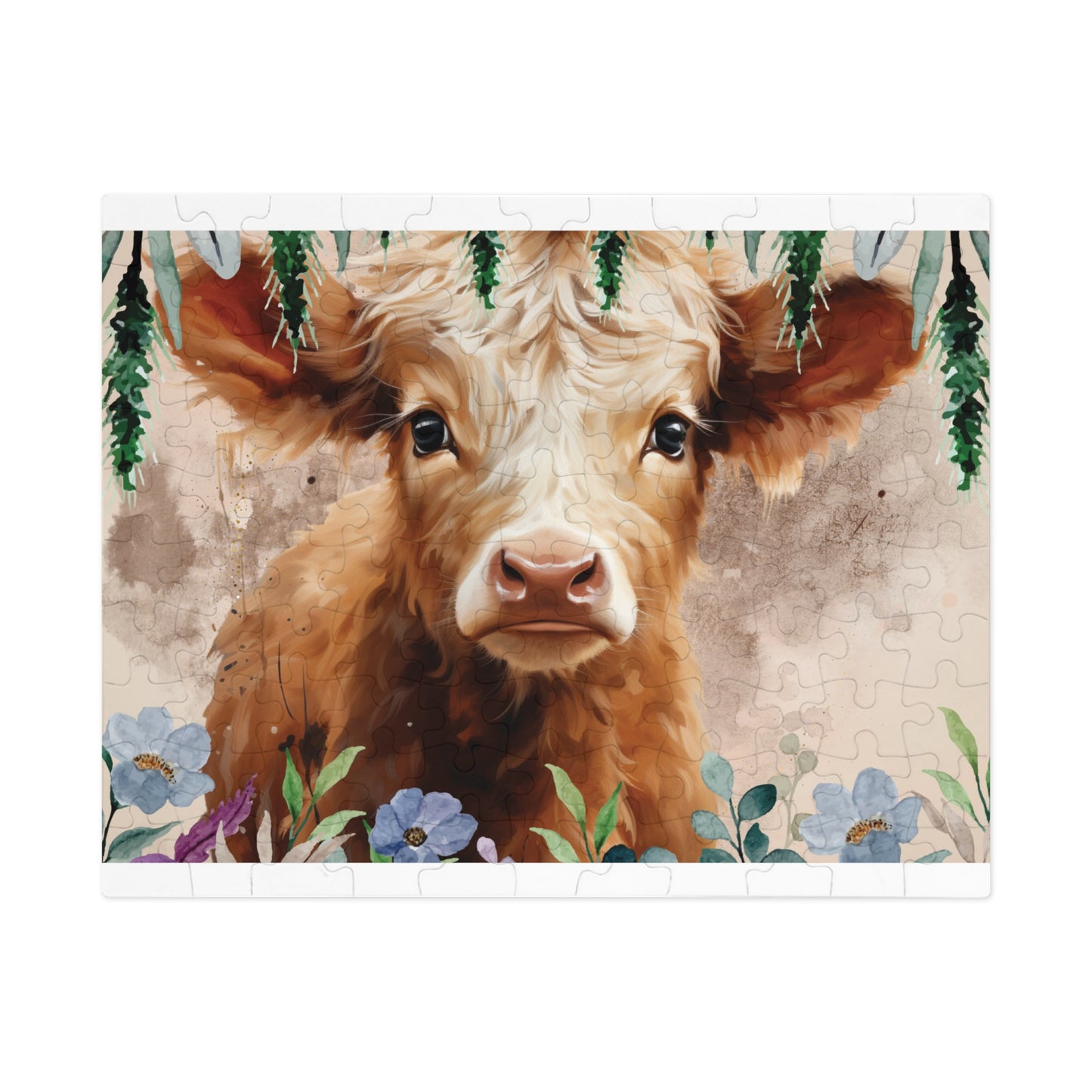 Jigsaw Puzzle, Highland Cow, Personalised/Non-Personalised (30, 110, 252, 500,1000-Piece)