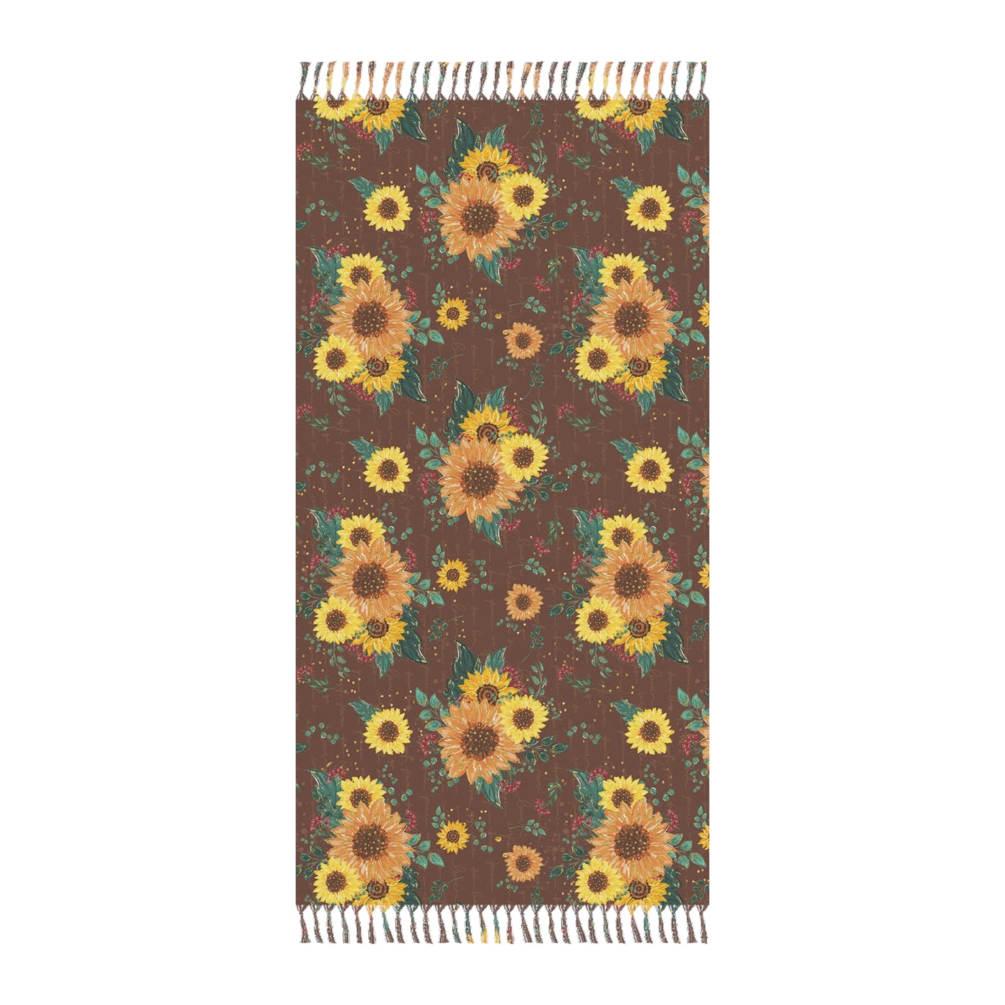 Boho Beach Towel, Sunflower Design