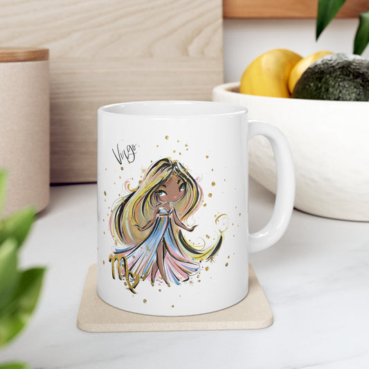 Personalised/Non Personalised Zodiac Sign, Virgo, Ceramic Mug 11oz