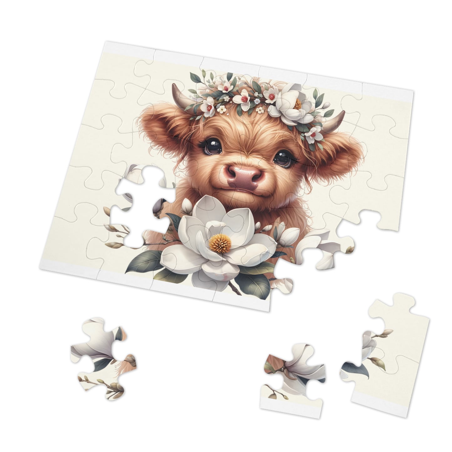 Jigsaw Puzzle, Highland Cow, Personalised/Non-Personalised (30, 110, 252, 500,1000-Piece)