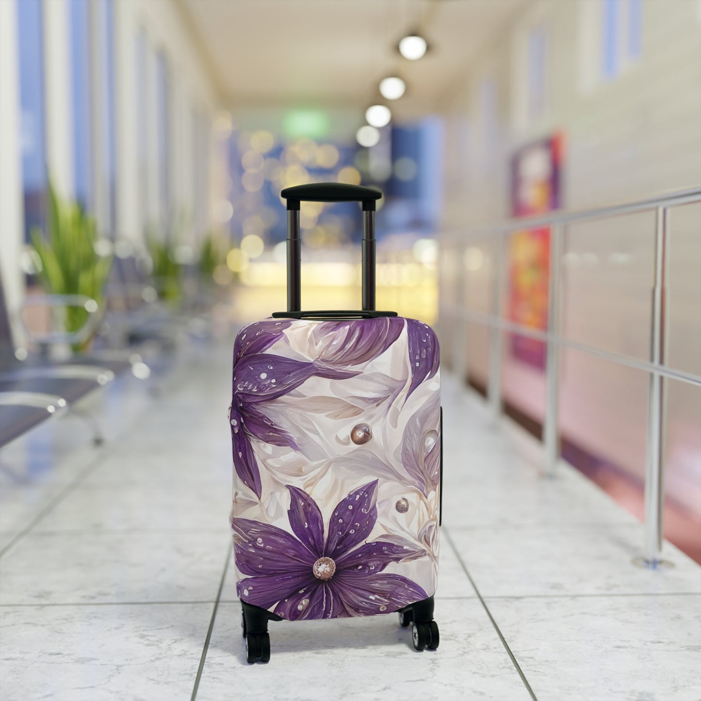 Luggage Cover, Purple Floral