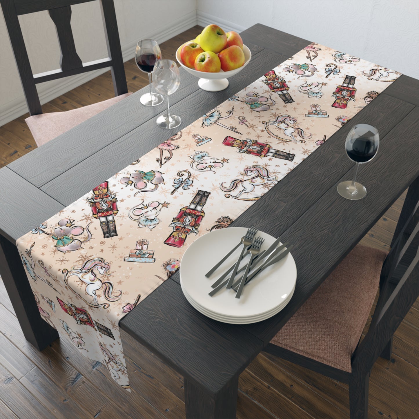 Christmas Nutcracker Table Runner, Cotton Twill and Poly Available