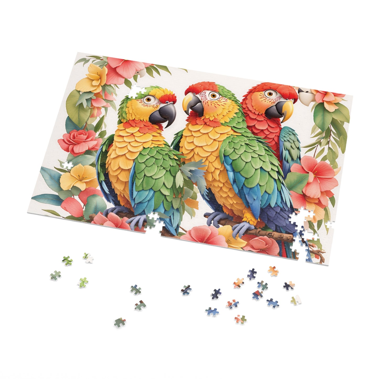 Jigsaw Puzzle, Parrots, Personalised/Non-Personalised (30, 110, 252, 500,1000-Piece)