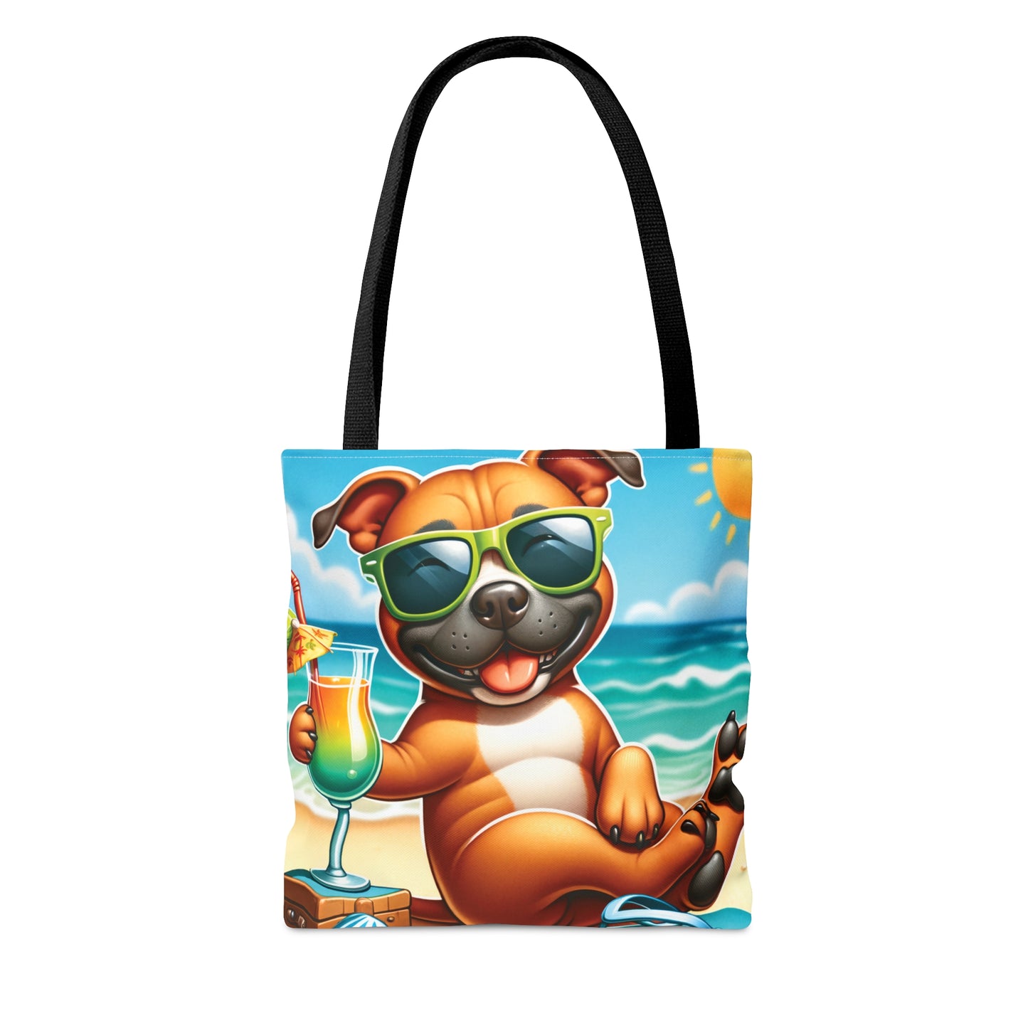 Tote Bag, Dog on Beach, Stafford, Tote bag, awd-1246