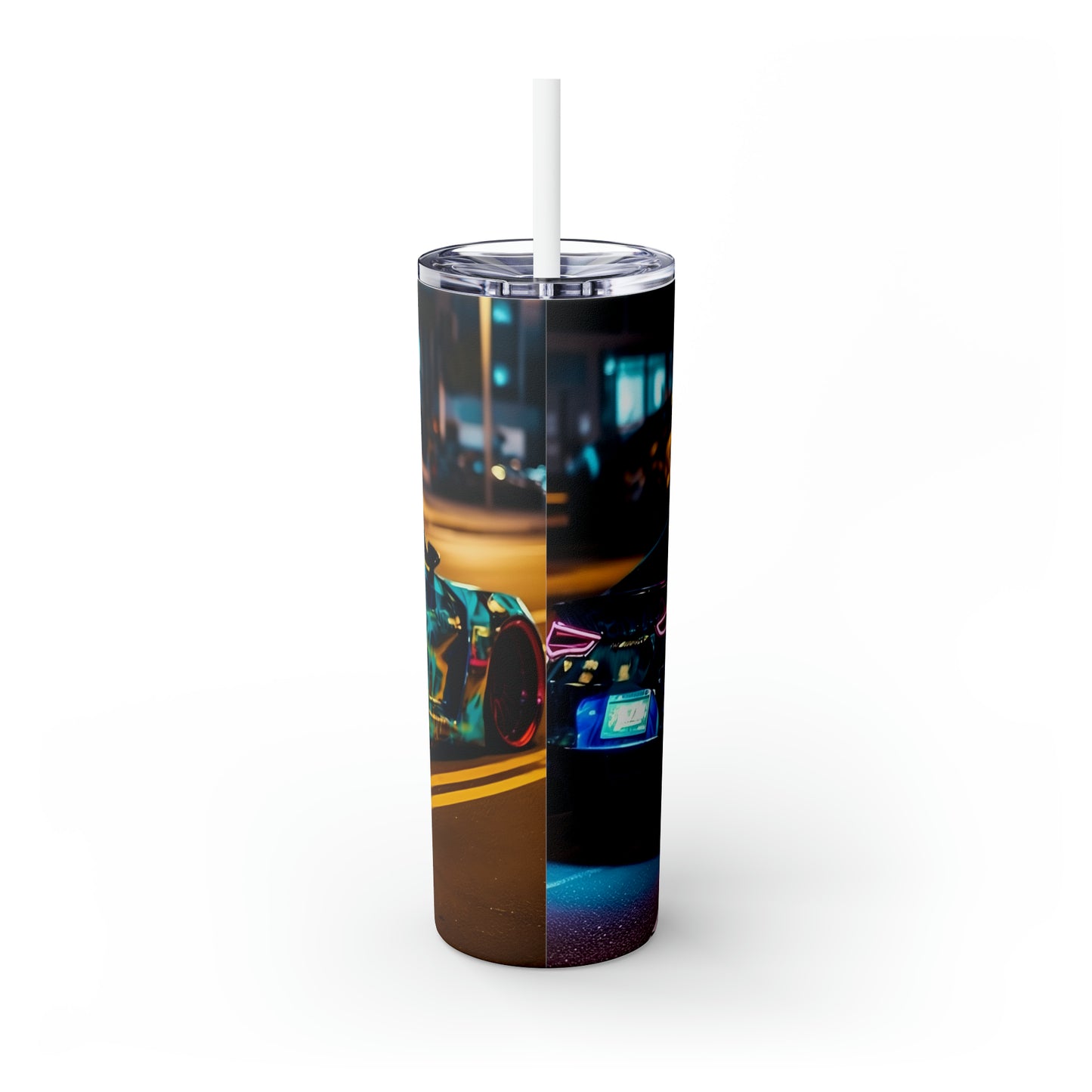 Skinny Tumbler with Straw, 20oz, Car