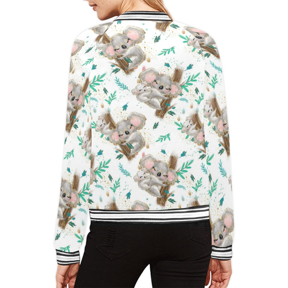 Australian Animals Koala Bomber Jacket for Women