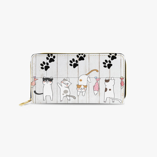 Long Type Zipper Purse, Cats, awd-666