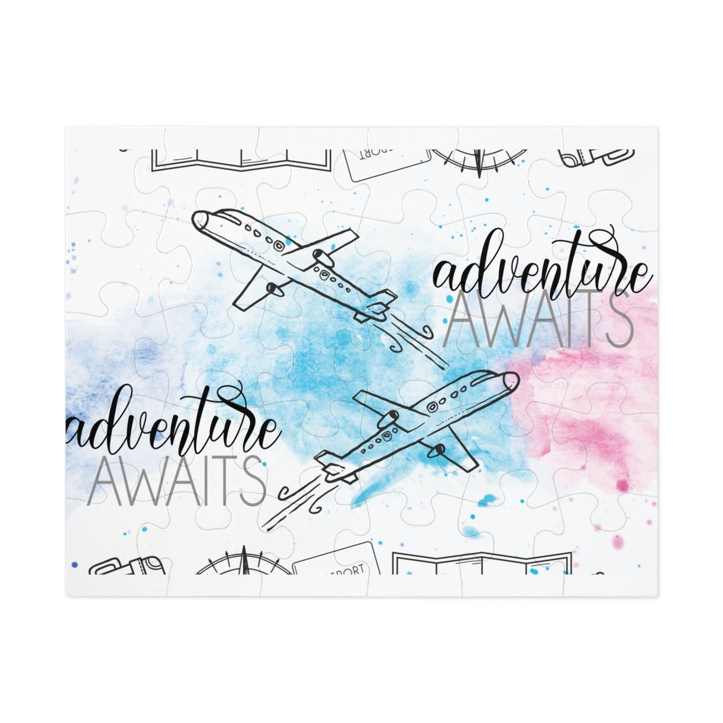 Jigsaw Puzzle, Travel, Adventure Awaits, Personalised/Non-Personalised (30, 110, 252, 500,1000-Piece)