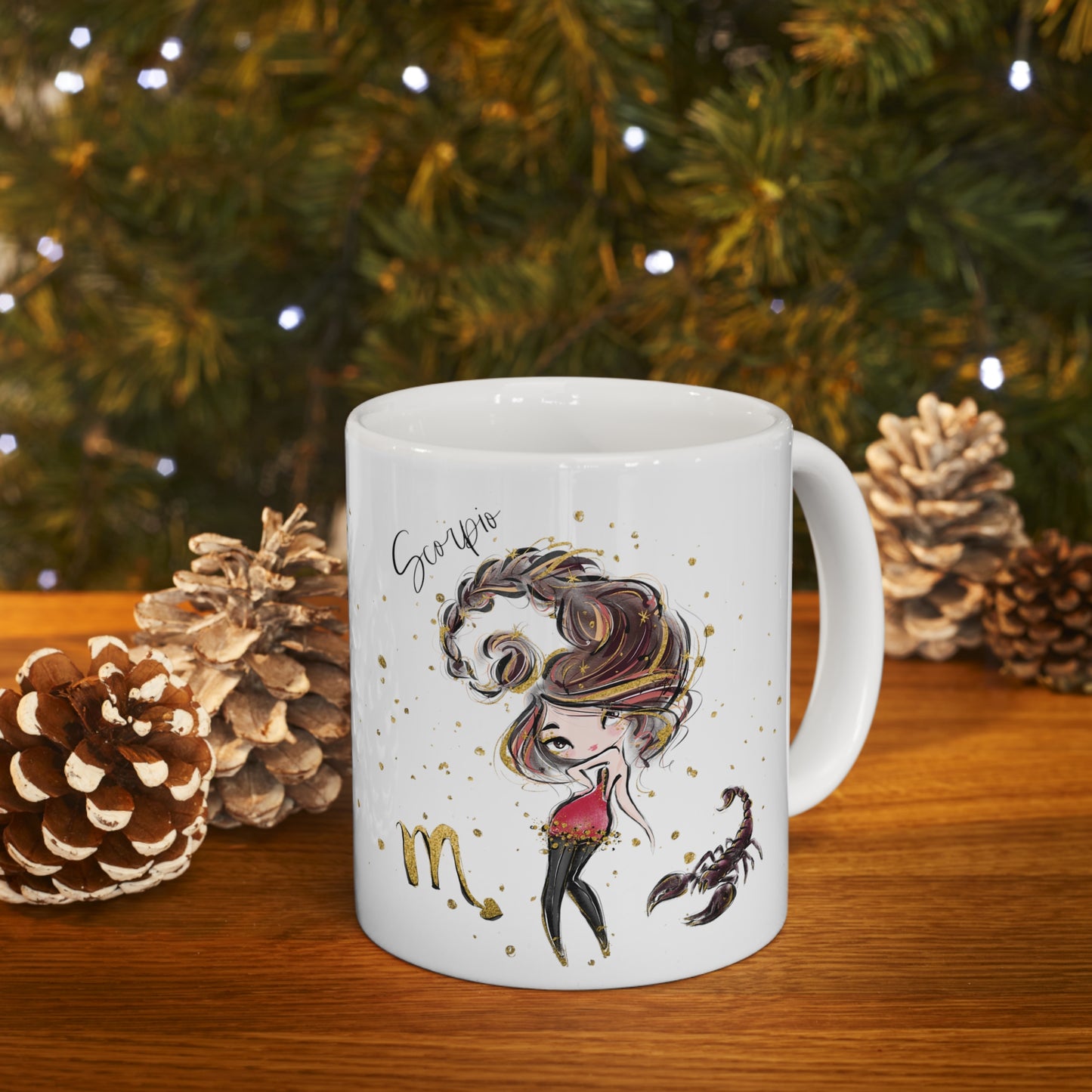 Personalised/Non Personalised Zodiac Sign, Scorpio, Ceramic Mug 11oz