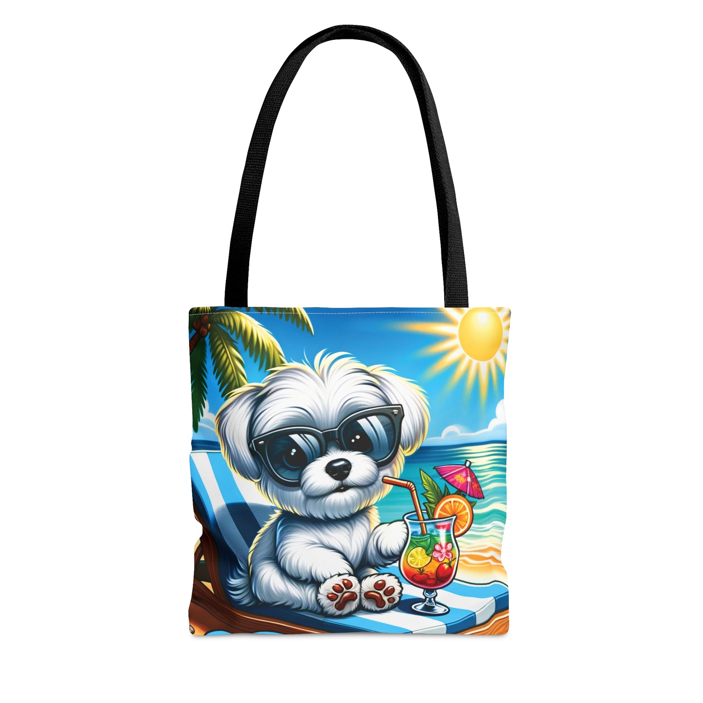 Tote Bag, Dog on Beach, Maltese, Tote bag, awd-1221