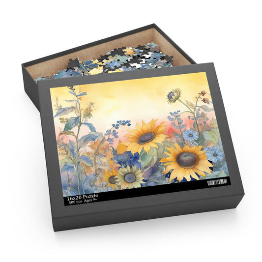 Personalised/Non-Personalised Puzzle, Floral (120, 252, 500-Piece)