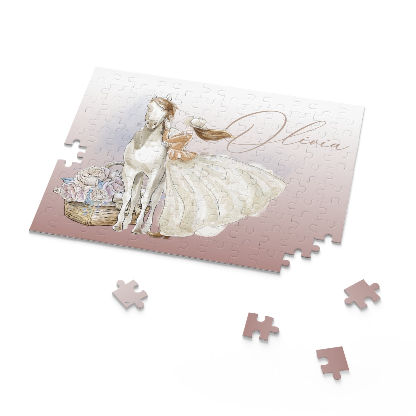 Personalised/Non-Personalised Puzzle, Just a Girl Who Loves Horses (120, 252, 500-Piece)