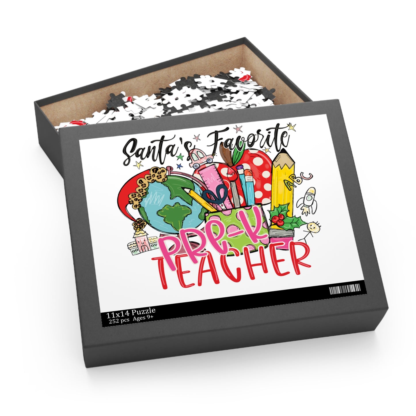 Personalised/Non-Personalised Puzzle, Santa's Favorite Pre-K Teacher (120, 252, 500-Piece)