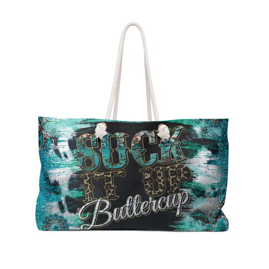 Personalised/Non-Personalised Weekender Bag, Suck it up Buttercup, Large Weekender Bag, Beach Bag, Book Bag