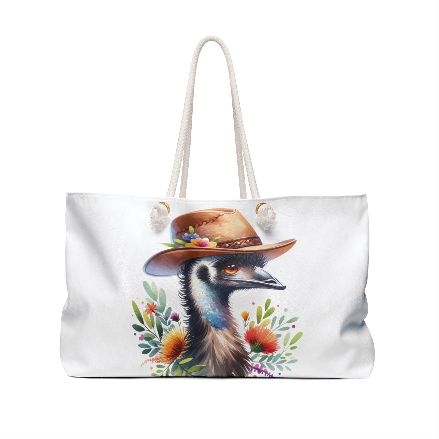 Personalised/Non-Personalised Weekender Bag, Australian Animals, Emu, Large Weekender Bag, Beach Bag, Book Bag