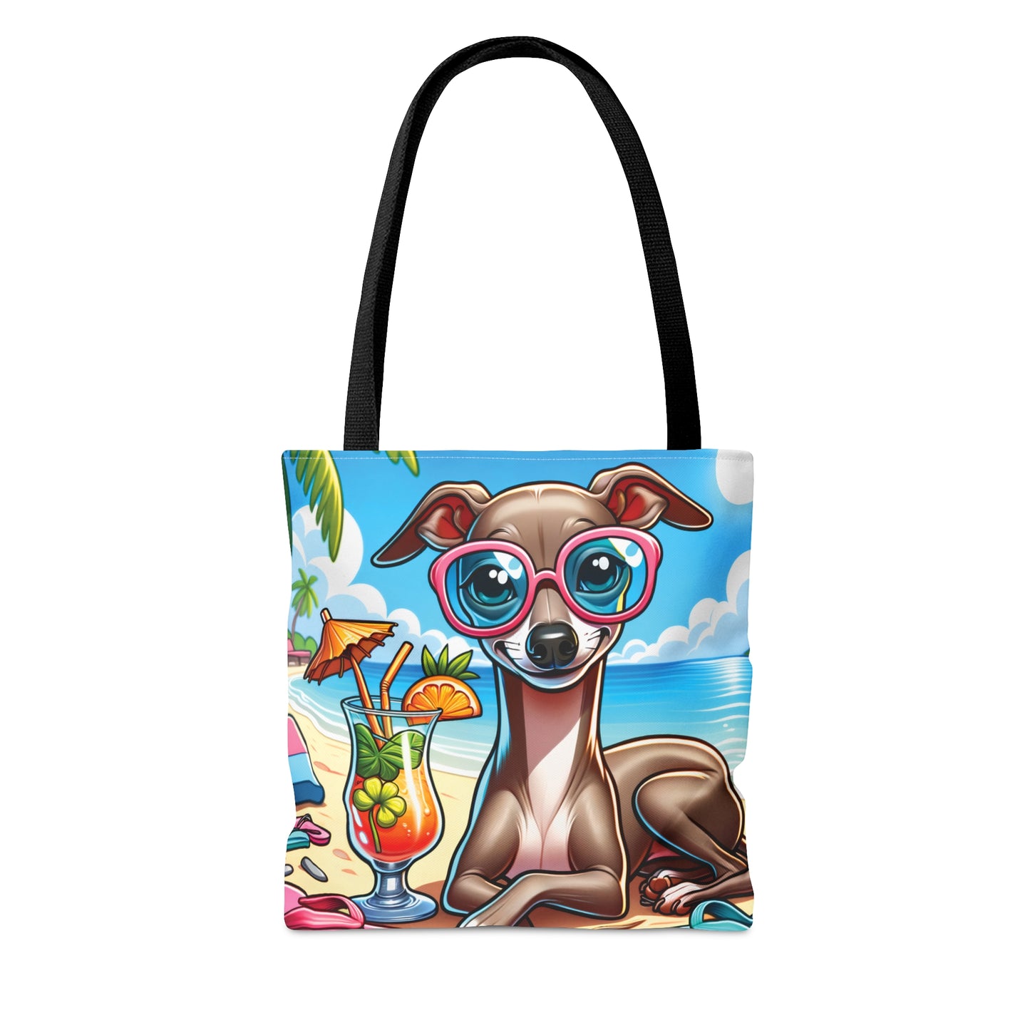 Tote Bag, Dog on Beach, Italian Greyhound, Tote bag,  awd-1218