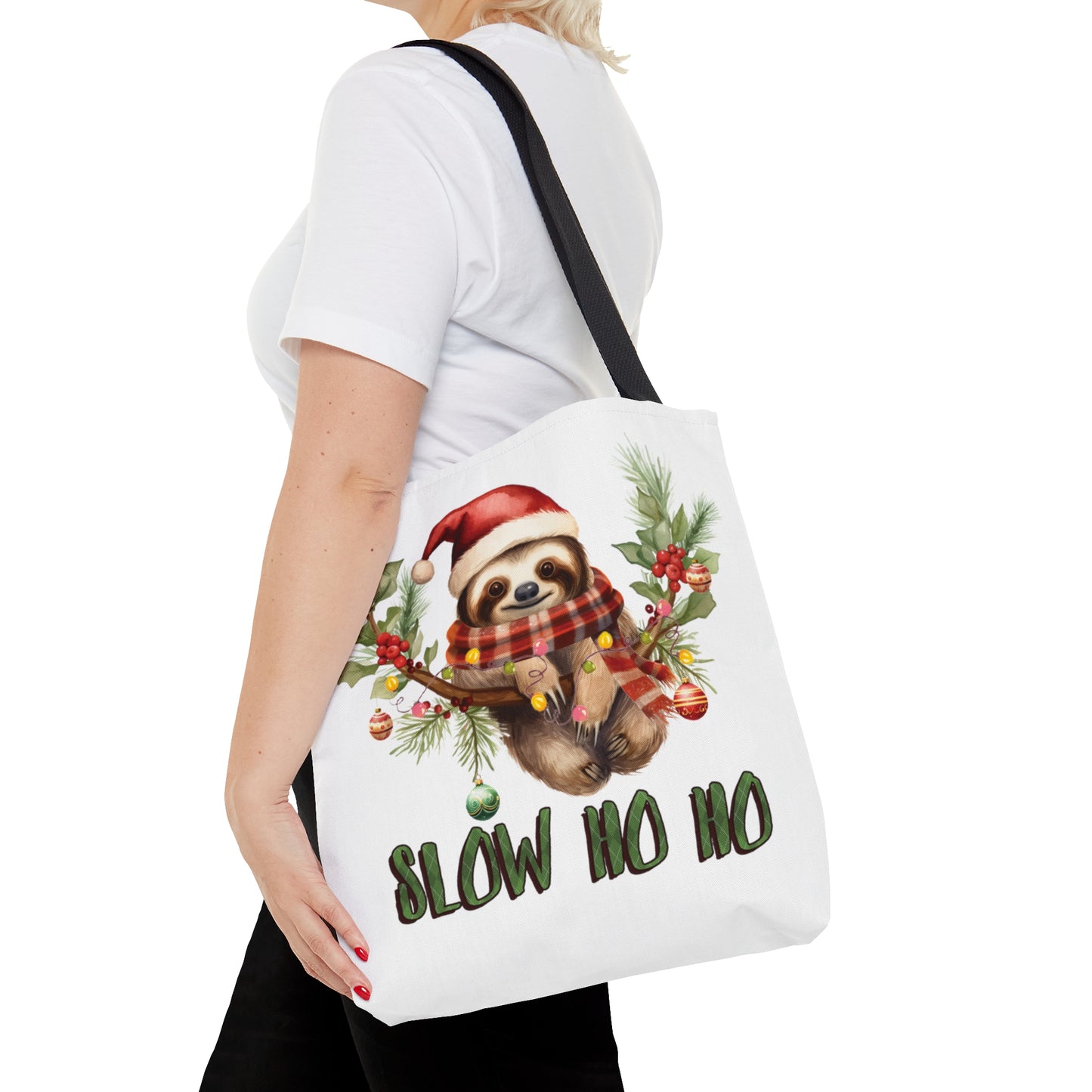 Tote Bag, Christmas, Sloth, Personalised/Non-Personalised Tote bag