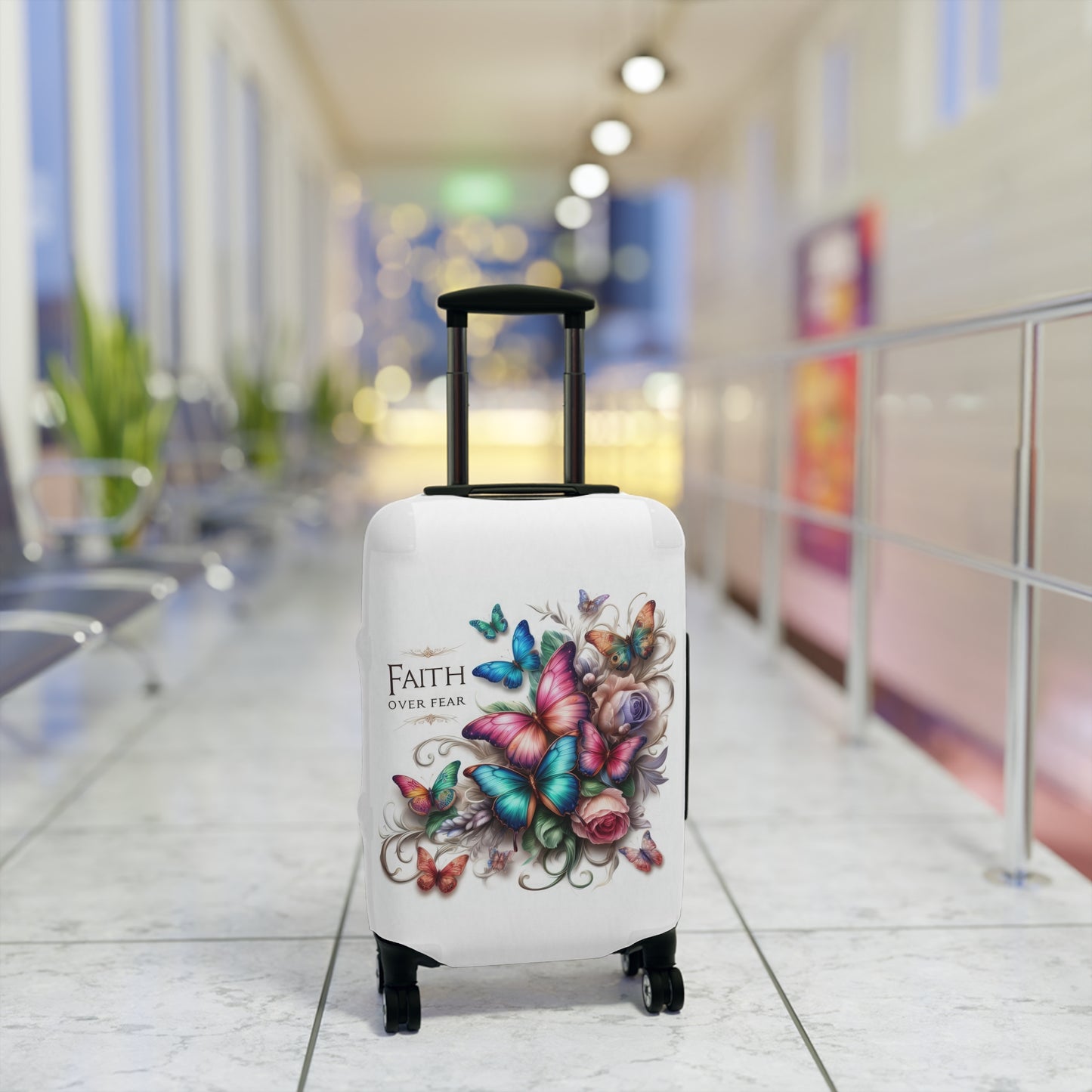 Luggage Cover, Butterflies, Faith over Fear , awd-4031