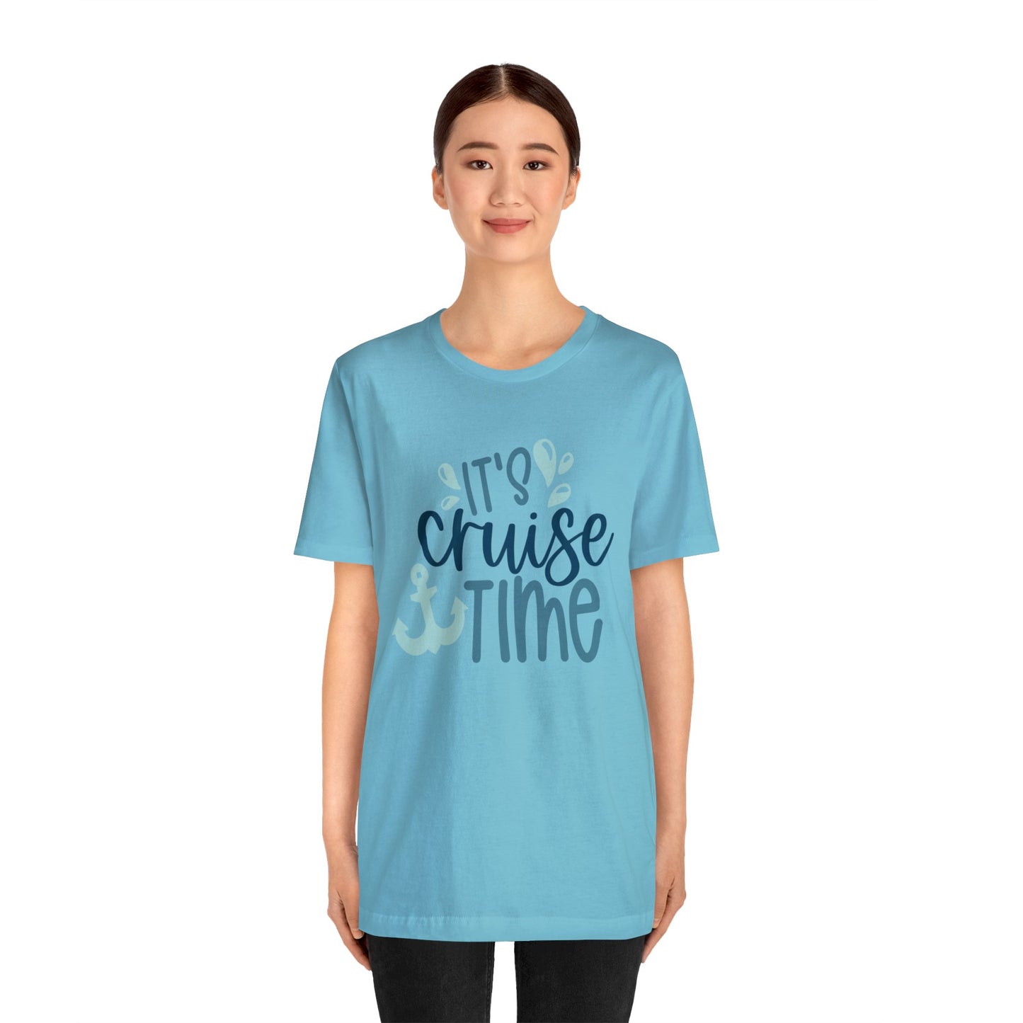 Unisex Adults Jersey Short Sleeve Tee, Cruise Tee, It's Cruise Time, 100% Cotton, Light Fabric 142 g/m²