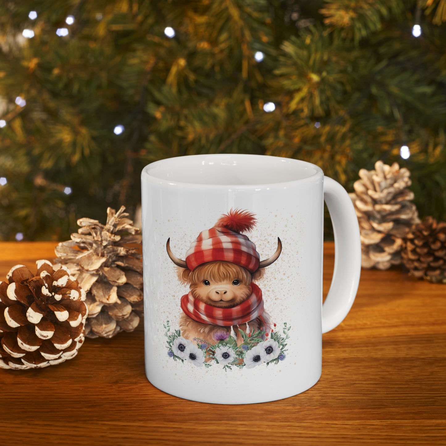 Personalised/Non Personalised Highland Cow, Ceramic Mug 11oz, Highland Cow Mug