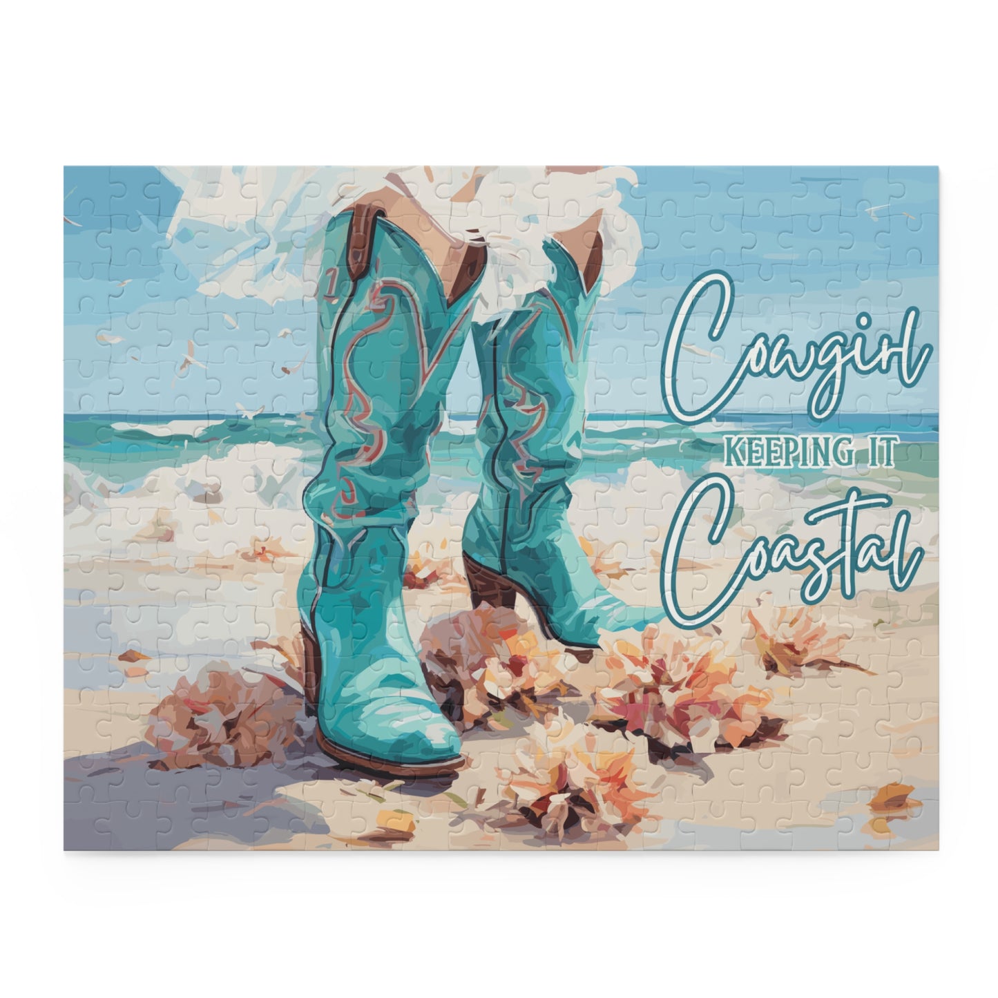 Personalised/Non-Personalised Puzzle, Cowgirl Keeping it Coastal (120, 252, 500-Piece)