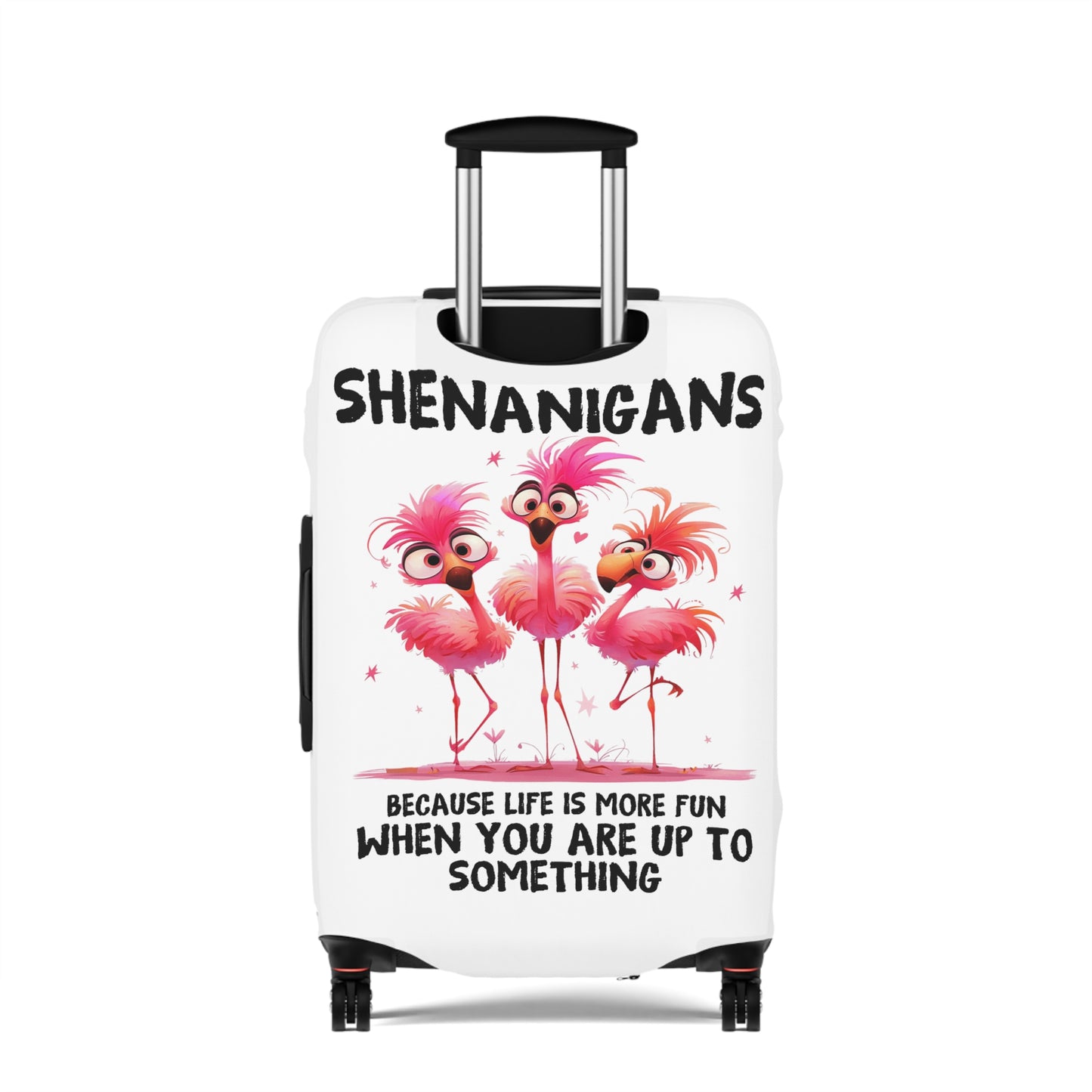 Luggage Cover, Flamingos, Shenanigans, awd-4001