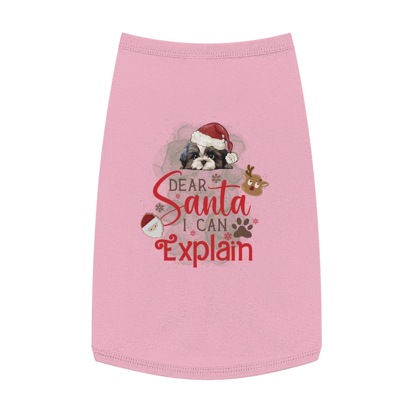 Pet Tank Top, Santa I Can Explain, Christmas Pet Tank Top