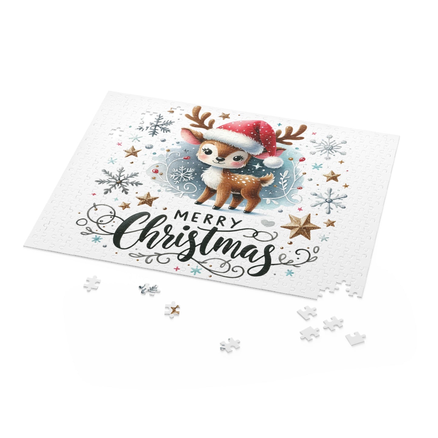 Personalised/Non-Personalised Puzzle, Christmas Reindeer (120, 252, 500-Piece)