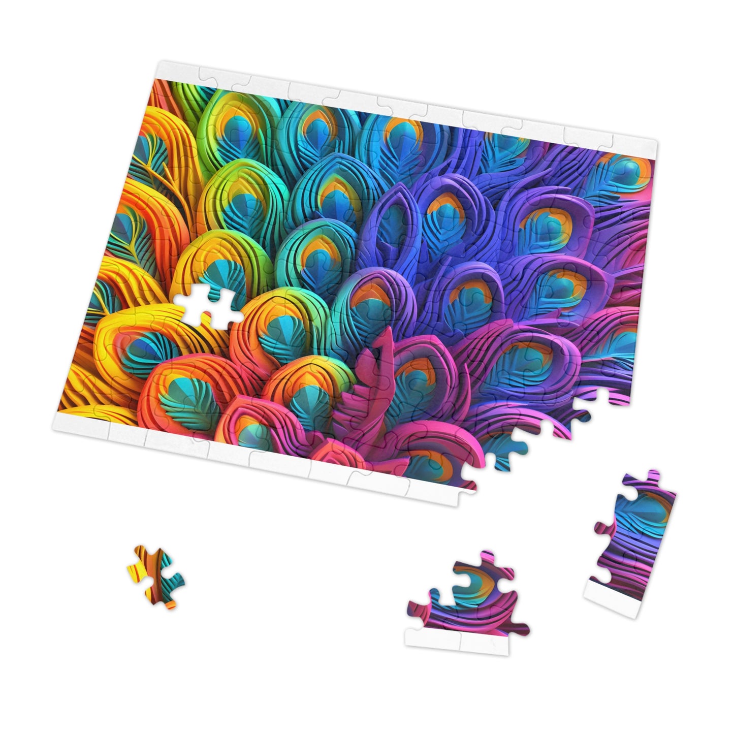 Puzzle, Peacock Feathers, Personalised/Non-Personalised (30, 110, 252, 500,1000-Piece) awd-574