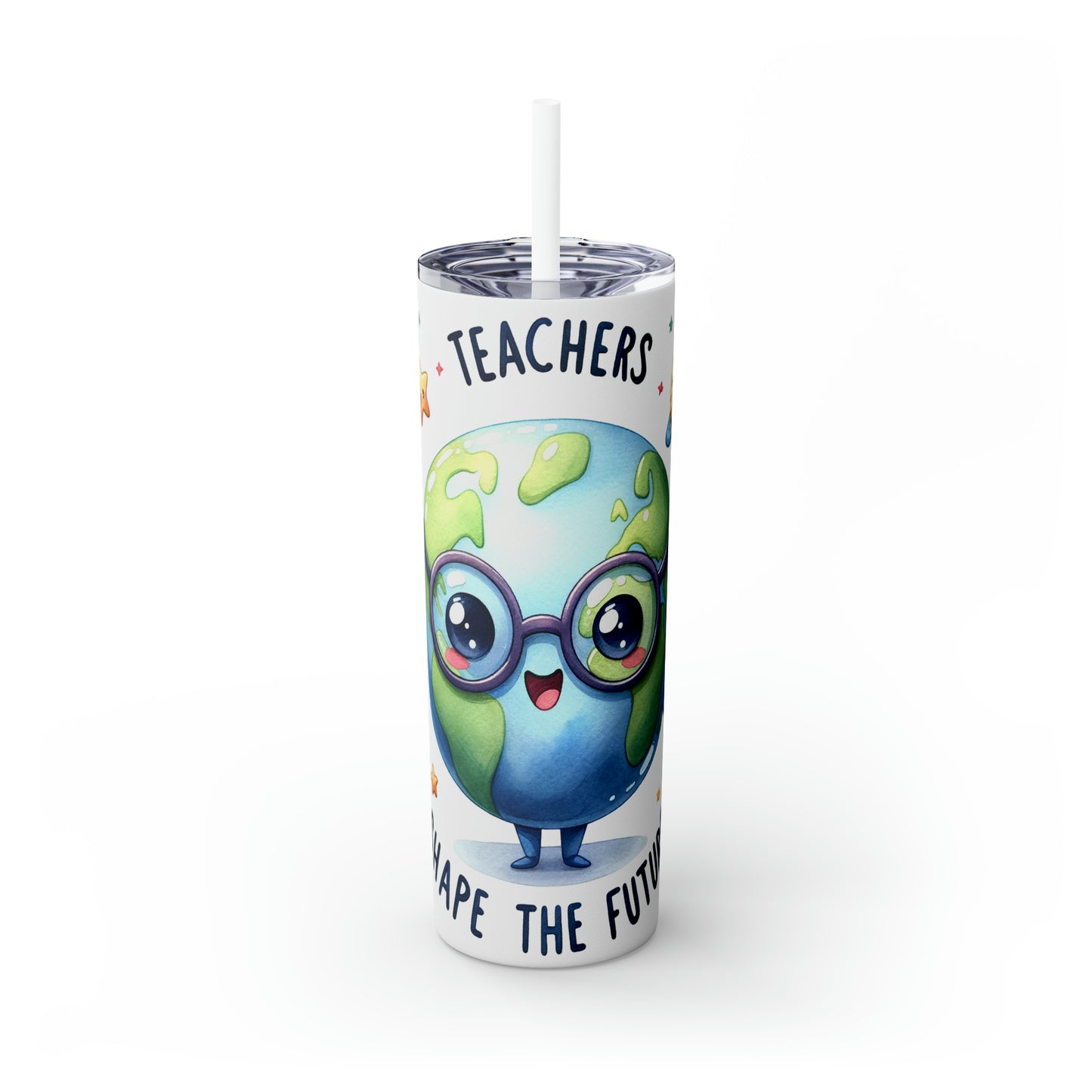 Skinny Tumbler with Straw, 20oz, Teacher