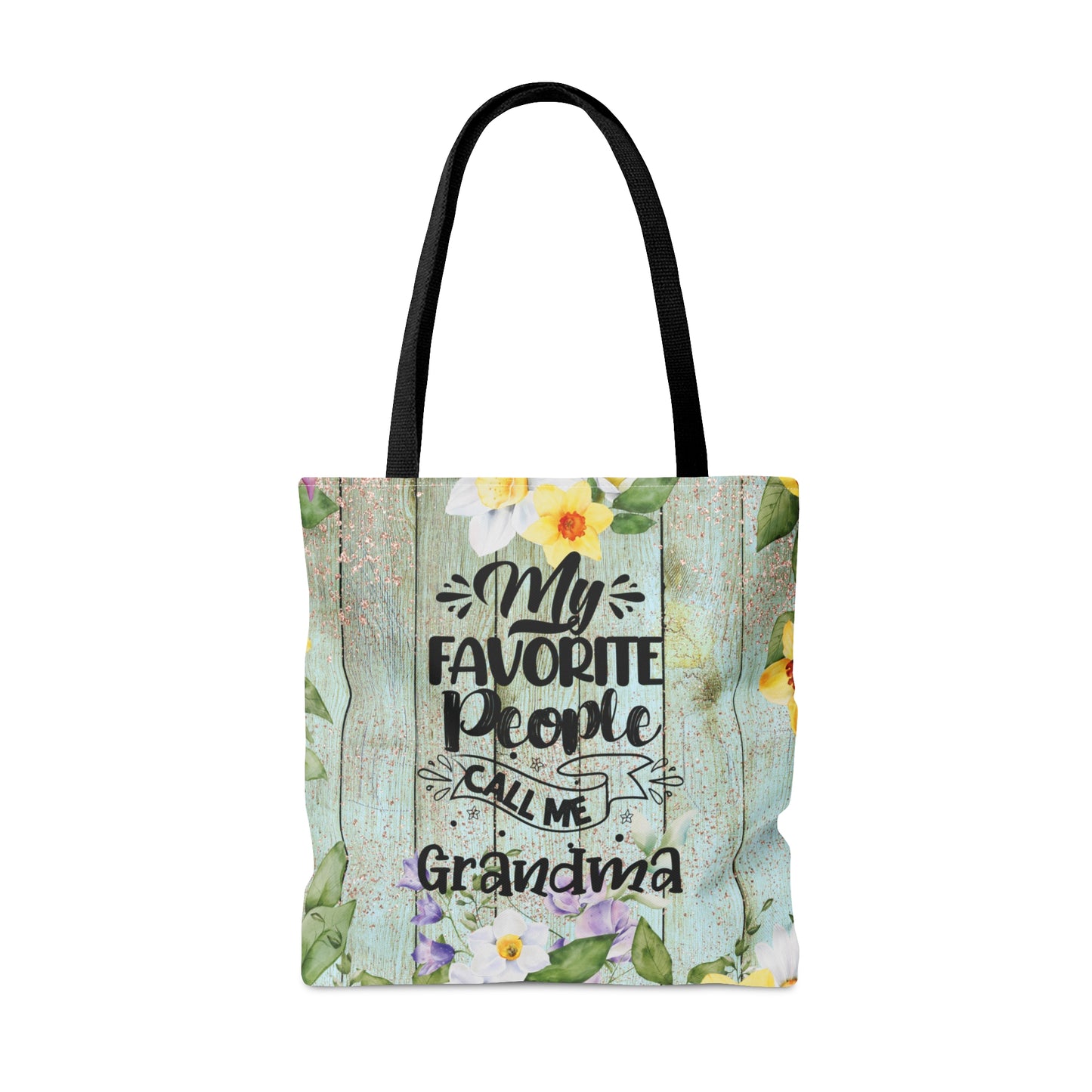 Personalised/Non-Personalised Tote Bag, Floral, My Favorite People Call me Grandma, Tote bag