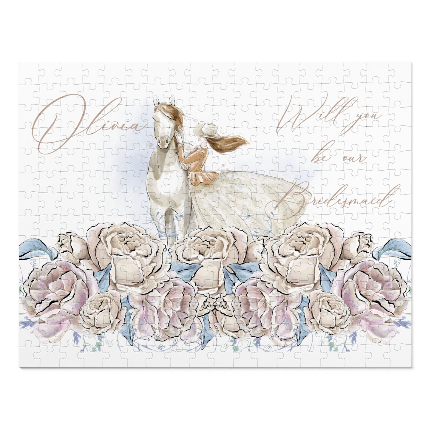 Jigsaw Puzzle, Western, Romance Floral, Bridal, Will you be our Bridesmaid, Personalised/Non-Personalised (30, 110, 252, 500,1000-Piece)