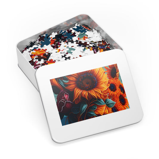 Puzzle, Sunflower, Personalised/Non-Personalised (30, 110, 252, 500,1000-Piece) awd-625