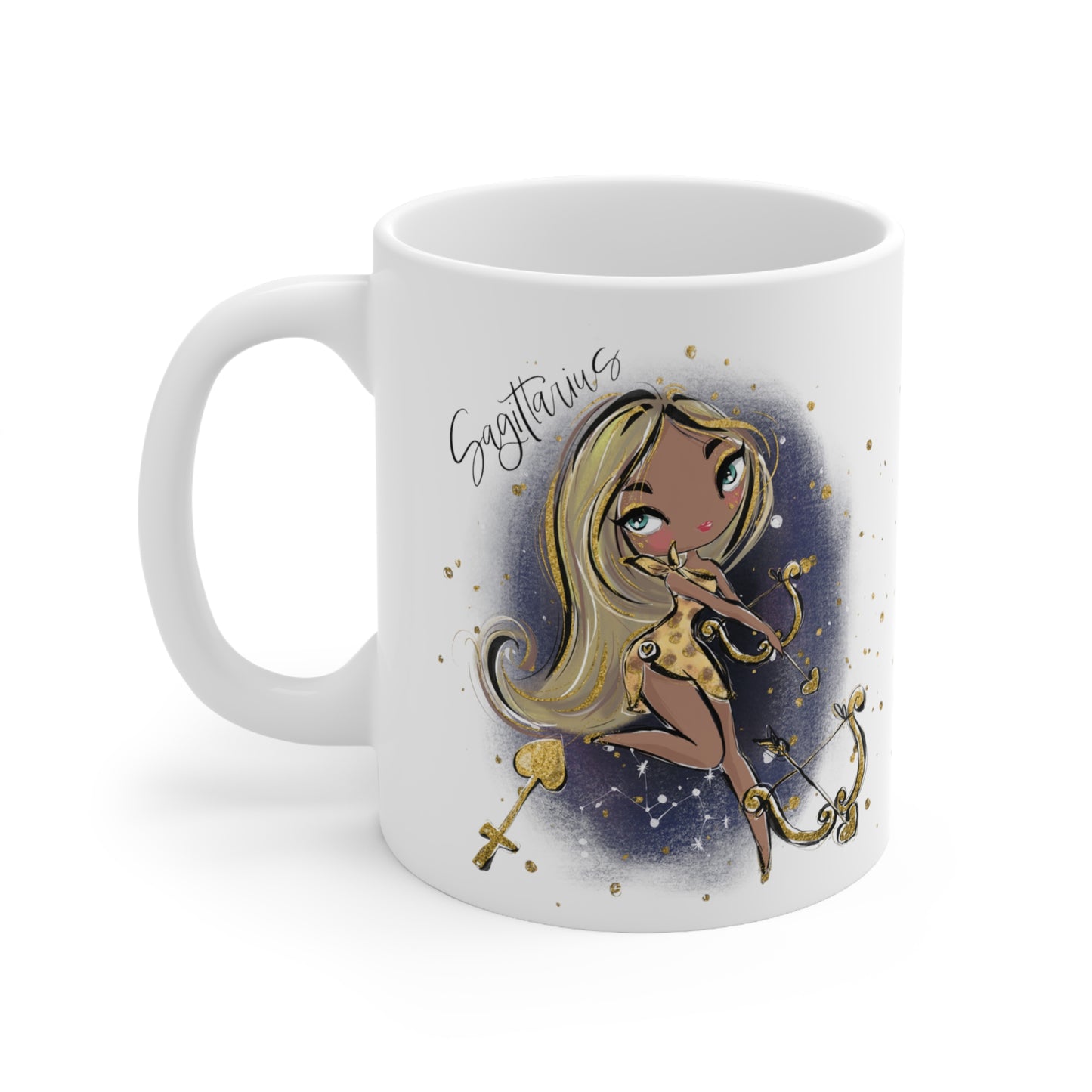 Personalised/Non Personalised Zodiac Sign, Sagittarius, Ceramic Mug 11oz