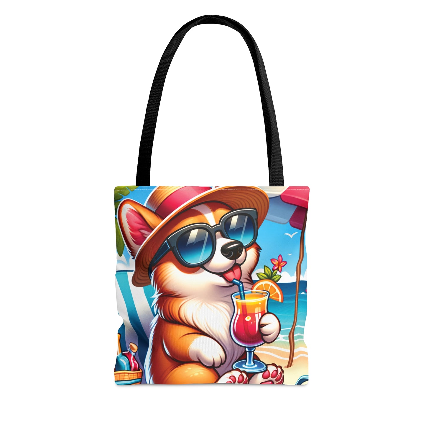 Tote Bag, Dog on Beach, Corgi, Tote bag, awd-1207