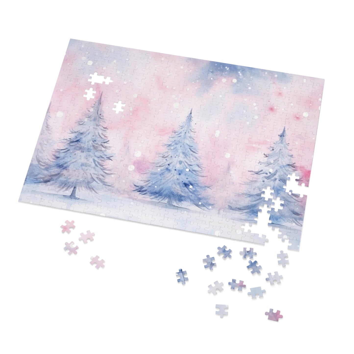 Puzzle, Christmas Trees, Personalised/Non-Personalised (30, 110, 252, 500,1000-Piece) Awd-552