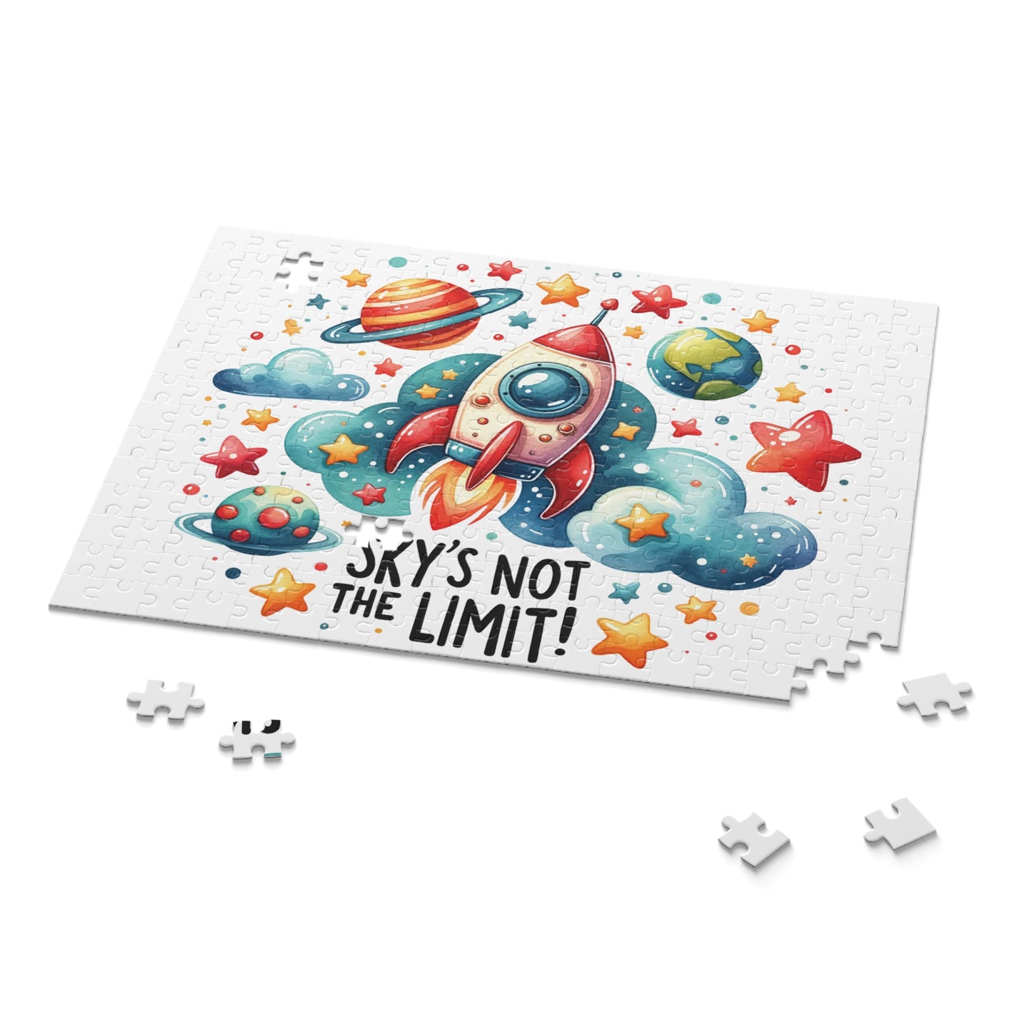 Personalised/Non-Personalised Puzzle, Rocket, Sky's not the Limit (120, 252, 500-Piece)