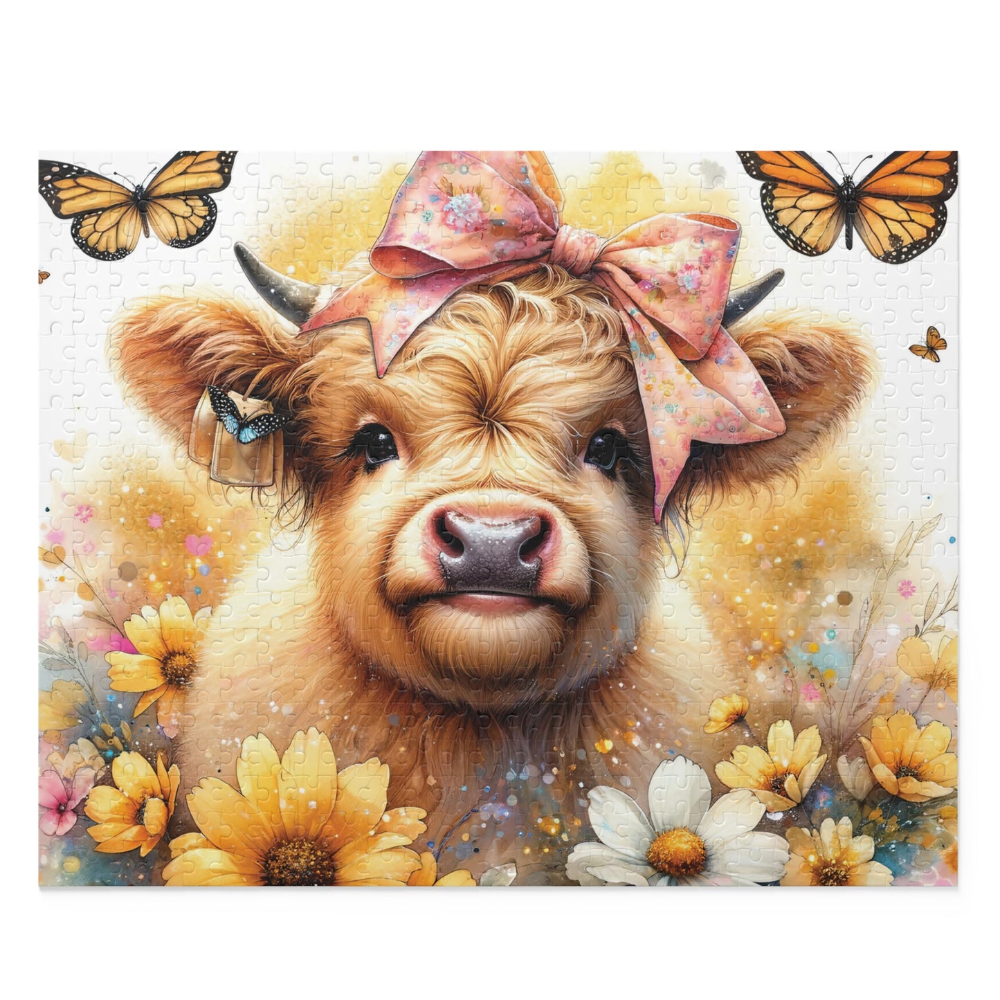 Personalised/Non-Personalised Puzzle, Highland Cow (120, 252, 500-Piece)