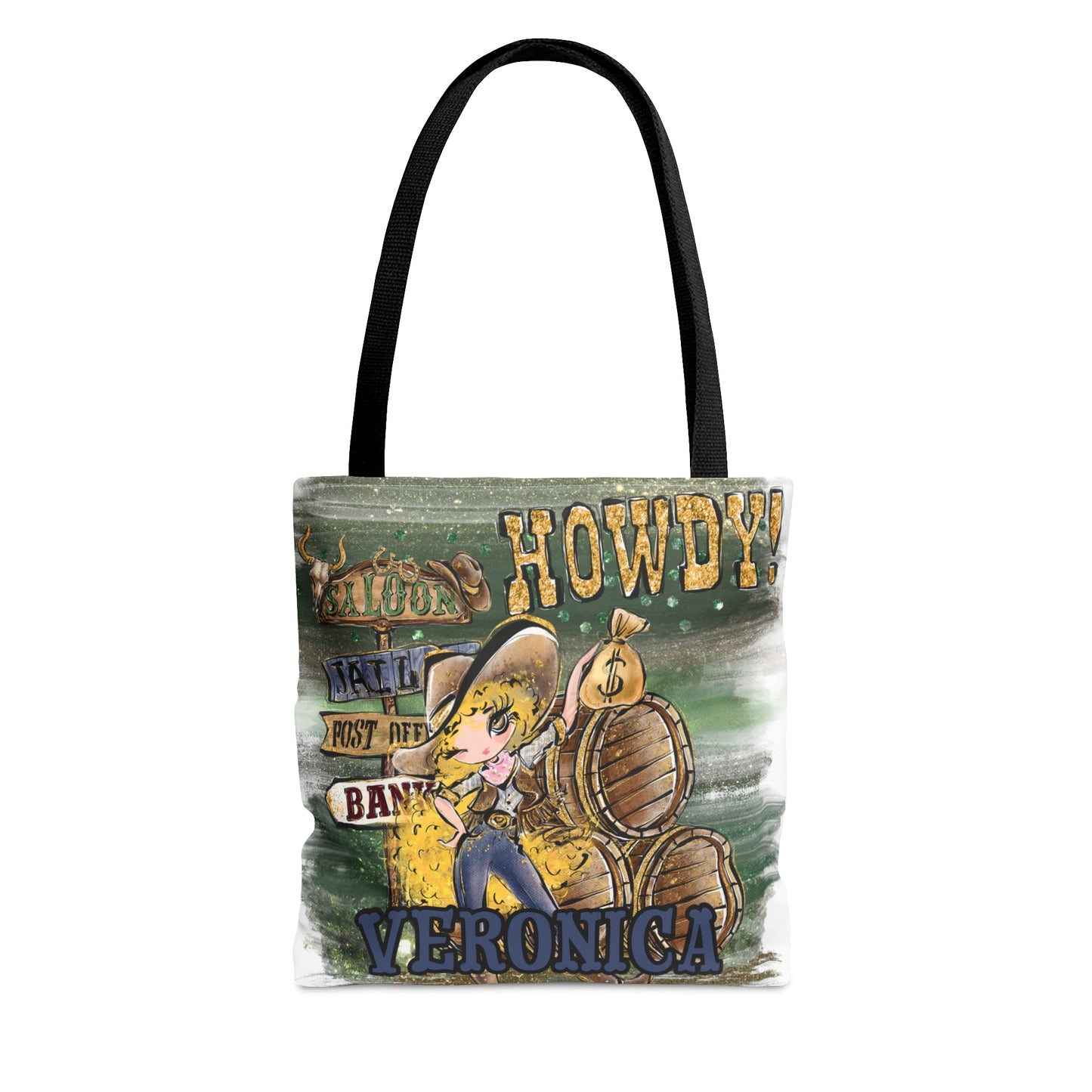 Personalised Tote Bag, Howdy, Blonde Curly Hair, Brown Eyes, Tote bag