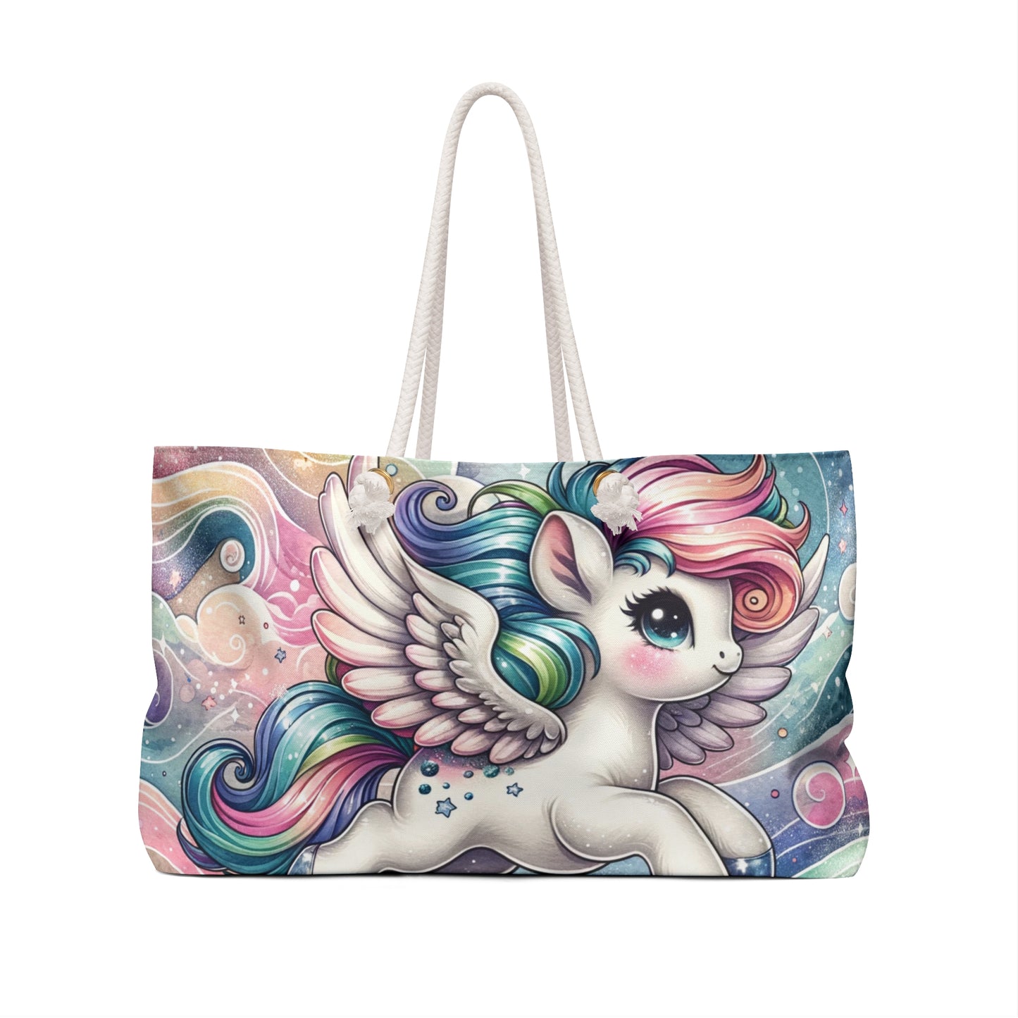 Personalised/Non-Personalised Weekender Bag, Unicorn, Large Weekender Bag, Beach Bag, Book Bag