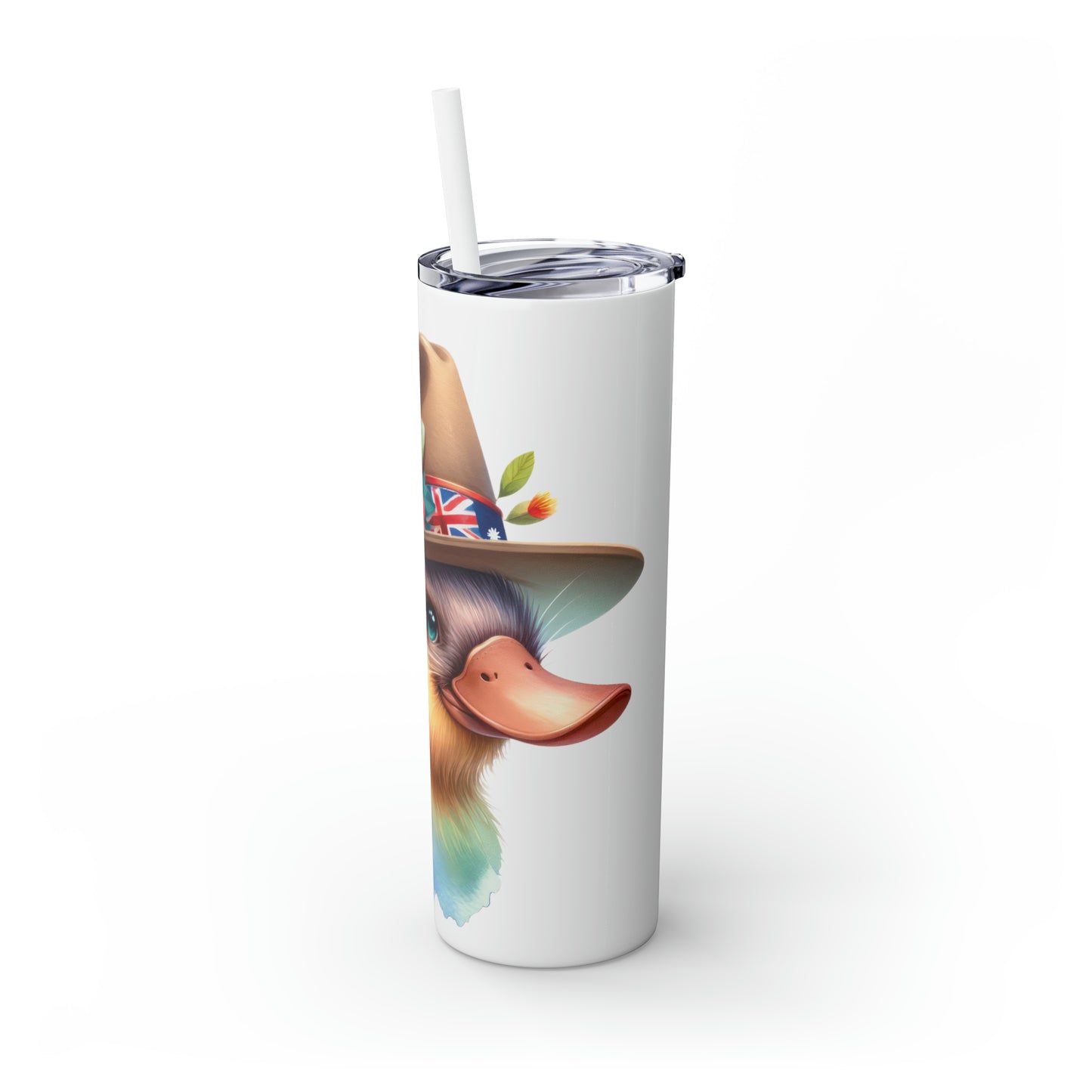 Skinny Tumbler with Straw, 20oz, Australian Animal, Platypus, awd-1318